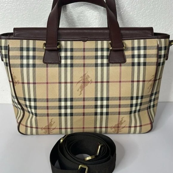 Burberry Haymarket PVC leather laptop bag - Picture 2 of 10